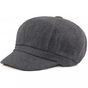 Berets Womens Fall Winter Classic Newsboy Cabbie Beret Hat Soft Warm Wool Octagonal Cap - Grey - C018Q8TMA5O $14.02