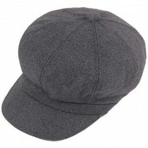 Berets Womens Fall Winter Classic Newsboy Cabbie Beret Hat Soft Warm Wool Octagonal Cap - Grey - C018Q8TMA5O $14.02