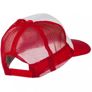 Baseball Caps Breast Cancer Logo Embroidered Foam Front Mesh Back Cap - Red White Red - CG11LUGZ6JF $21.83