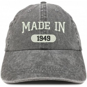 Baseball Caps Made in 1949 Embroidered 71st Birthday Washed Baseball Cap - Black - CV18C7HZXEK $21.64