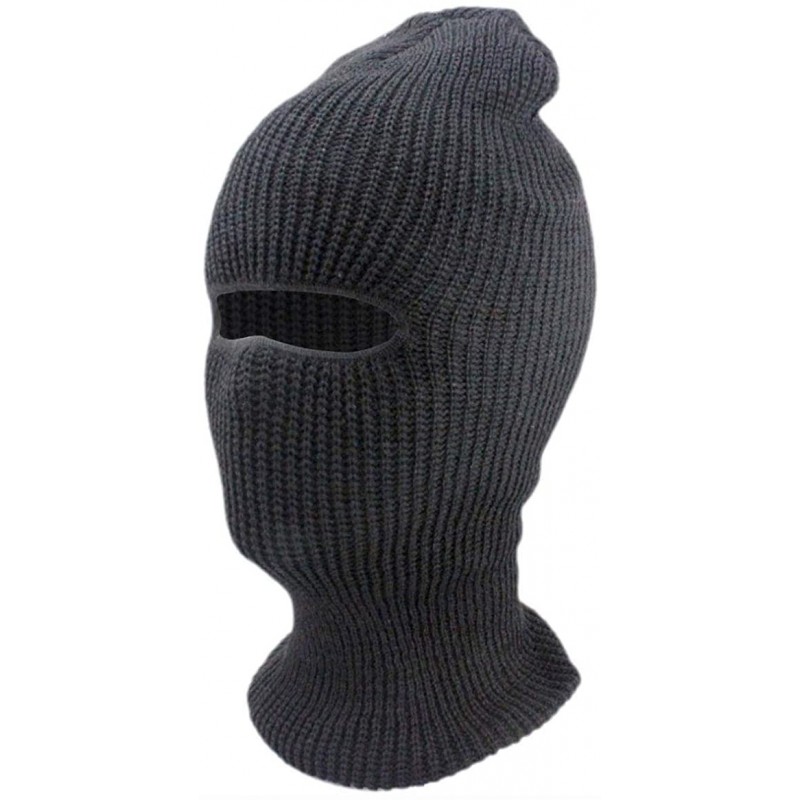 Balaclavas Ski Mask Full Face Beanie Hat 1 Hole Balaclavas Winter Hat Ski Snowboard - Charcoal Gray - CF18M72LHU8 $12.11