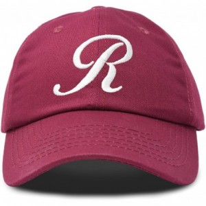 Baseball Caps Initial Hat Letter R Womens Baseball Cap Monogram Cursive Embroider - Maroon - CO18U37RI6S $12.16