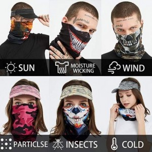 Balaclavas 3D Face Mask Seamless Bandana Unisex Headscarf UV Protection Scarf - Green 9 - CL199ZWI59W $9.76