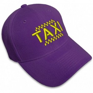 Baseball Caps Custom Baseball Cap Taxi Embroidery Dad Hats for Men & Women Strap Closure - Purple - CD12L4FVHHL $18.96