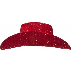 Cowboy Hats Glitter Sequin Trim Cowboy Hat - Red - C711TBC3C7N $22.64