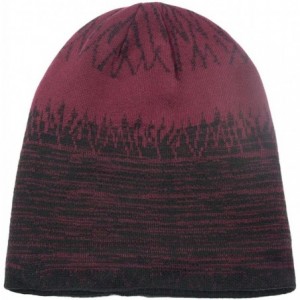 Skullies & Beanies Men's Knit Beanie- Soft & Warm Hat- Reversible- Dual Colors - Black/Red - C111QWMJM51 $15.51