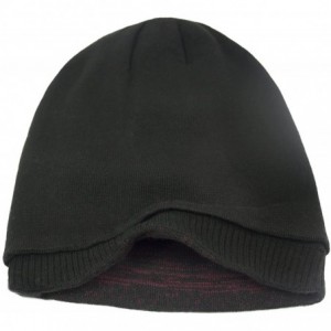 Skullies & Beanies Men's Knit Beanie- Soft & Warm Hat- Reversible- Dual Colors - Black/Red - C111QWMJM51 $34.30