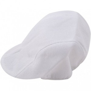 Newsboy Caps Men's Newsboy Hats Cotton Beret Cap- Casual Cabbie Flat Cap - White - CO18G2MT63K $9.27