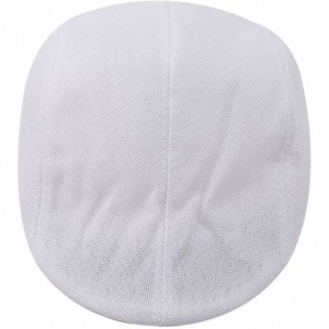 Newsboy Caps Men's Newsboy Hats Cotton Beret Cap- Casual Cabbie Flat Cap - White - CO18G2MT63K $15.32