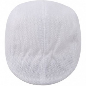 Newsboy Caps Men's Newsboy Hats Cotton Beret Cap- Casual Cabbie Flat Cap - White - CO18G2MT63K $9.27