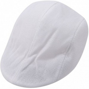 Newsboy Caps Men's Newsboy Hats Cotton Beret Cap- Casual Cabbie Flat Cap - White - CO18G2MT63K $9.27