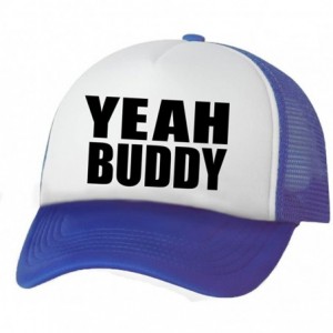 Baseball Caps Yeah Buddy Truckers Mesh Snapback hat - White/Royal - CN11N97O48H $17.97