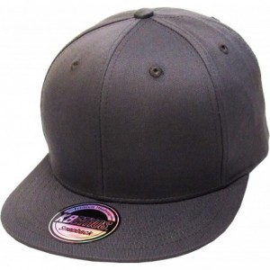 Baseball Caps Classic Snapback Hat Blank Cap - Cotton & Wool Blend Flat Visor - (2.3) Dark Gray - CQ11ZC2TEYL $13.93