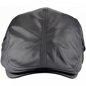 Newsboy Caps Flat Caps for Men- Beret Leather Hat Cabbie Gatsby Newsboy Cap Ivy Irish Hats - 1-black - C4189I5QN02 $24.51
