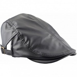 Newsboy Caps Flat Caps for Men- Beret Leather Hat Cabbie Gatsby Newsboy Cap Ivy Irish Hats - 1-black - C4189I5QN02 $10.82