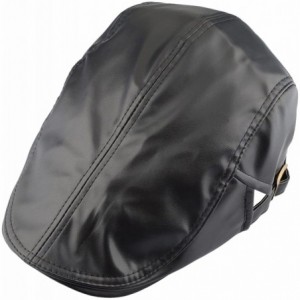 Newsboy Caps Flat Caps for Men- Beret Leather Hat Cabbie Gatsby Newsboy Cap Ivy Irish Hats - 1-black - C4189I5QN02 $10.82