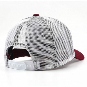 Baseball Caps Unisex Dad Cap Trucker Hat Casual Breathable Baseball Snapback - Maroon-3 - CJ18Q7M0ORC $15.51