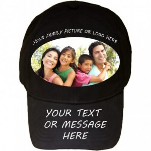 Baseball Caps Custom Create Personalized Color Printed Black 100% Cotton Adjustable Cap Hat - CL11H2T0QPN $35.03