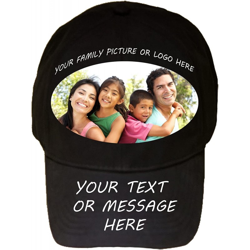 Baseball Caps Custom Create Personalized Color Printed Black 100% Cotton Adjustable Cap Hat - CL11H2T0QPN $22.58