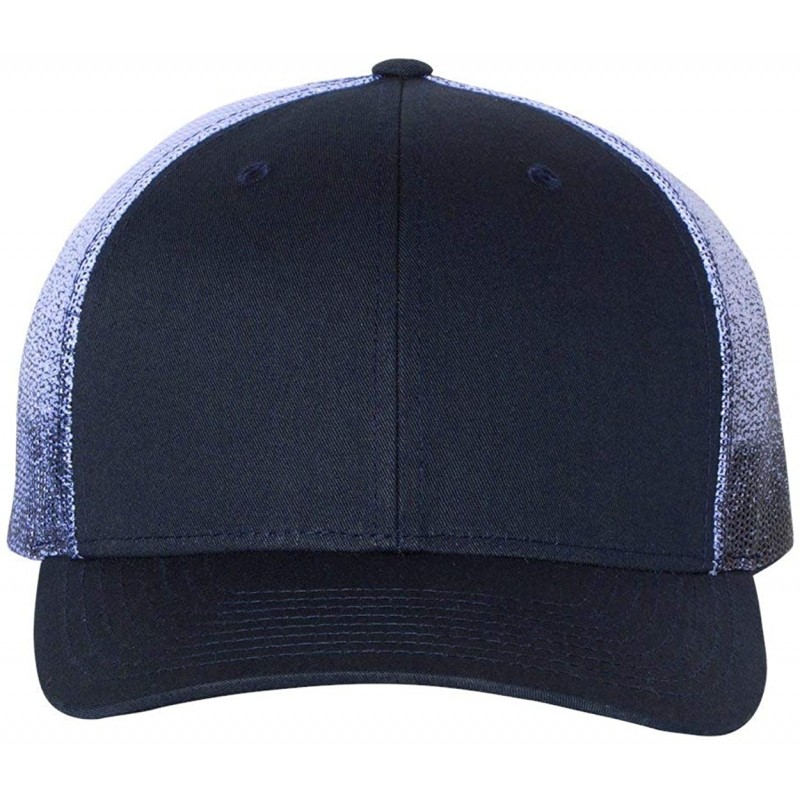 Baseball Caps Printed Mesh-Back Trucker Cap - 112PM - Navy/ Navy to White Fade - C918UC7QQ7I $9.14