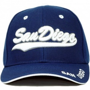 Baseball Caps San Diego Embroidery Hat Adjustable City State 3D Logo Baseball Cap - Navy/ White - C518Q09YKQ3 $12.05