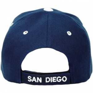 Baseball Caps San Diego Embroidery Hat Adjustable City State 3D Logo Baseball Cap - Navy/ White - C518Q09YKQ3 $12.05