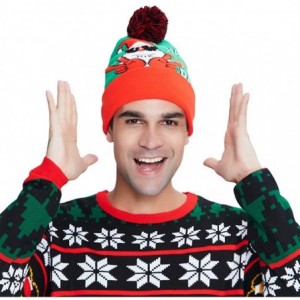 Skullies & Beanies Unisex Ugly LED Christmas Hat Novelty Colorful Light-up Stylish Knitted Sweater Xmas Party Beanie Cap(6 Li...