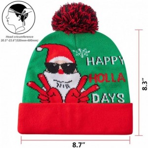 Skullies & Beanies Unisex Ugly LED Christmas Hat Novelty Colorful Light-up Stylish Knitted Sweater Xmas Party Beanie Cap(6 Li...