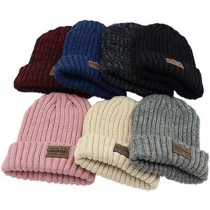 Skullies & Beanies Unique Winter Warm Beanie Hat Mens Knitting Baggy Slouchy Cable Skull Cap Thick Knit Cuff Ski Cap for Men ...