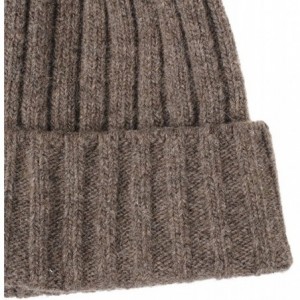 Skullies & Beanies Wool Ribbed Knitted Beanie Hat Slouchy Bobble Pom AC5476 - Pombrown - C912O05M8VI $29.58