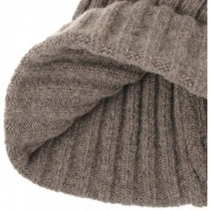 Skullies & Beanies Wool Ribbed Knitted Beanie Hat Slouchy Bobble Pom AC5476 - Pombrown - C912O05M8VI $29.58