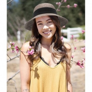 Sun Hats Women Straw Sun Hat Packable Beach Hat - Mix Olive Beige - CF18CHXOX2G $10.88