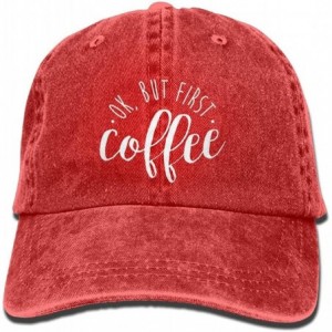 Baseball Caps OK BUT First Coffee Baseball Hat Men and Women Summer Sun Hat Travel Sunscreen Cap Fishing Outdoors - Red - CJ1...