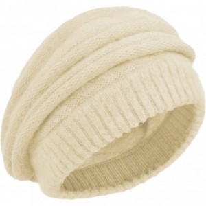 Berets Women's Solid Knit Furry French Beret - Fall Winter Fleece Lined Paris Artist Cap Beanie Hat - Champagne - C8188U8GUYZ...
