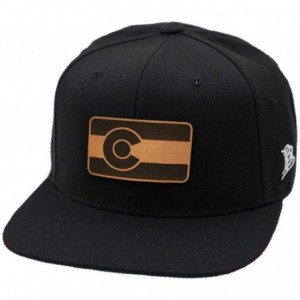 Baseball Caps 'The Colorado' Leather Patch Hat Snapback - Maroon - CV18IGOLKHD $29.69