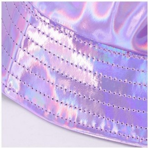 Bucket Hats Unisex Fashion Hologram Climbing Bucket Hat Waterproof Fisherman Cap Travel Sunhat - Purple - CG197ES83GE $13.84