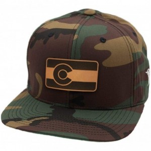 Baseball Caps 'The Colorado' Leather Patch Hat Snapback - Maroon - CV18IGOLKHD $29.69