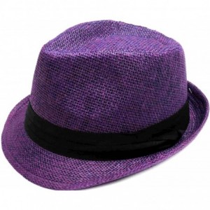 Fedoras Men/Women's Classy Vintage Fedora Hat - Purple - C9184X0662C $27.58