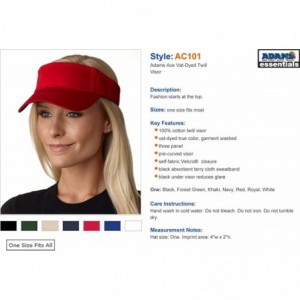 Visors Cap Visor AC101 Ace Vat-Dyed Twill - Red - C2116XU2727 $10.25