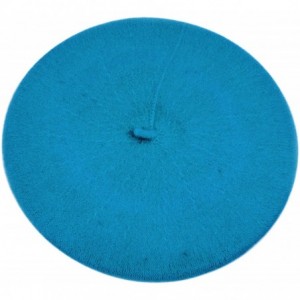 Berets Classic Solid Color Wool French Beret (Blue) - CZ11CS1GQXL $10.74