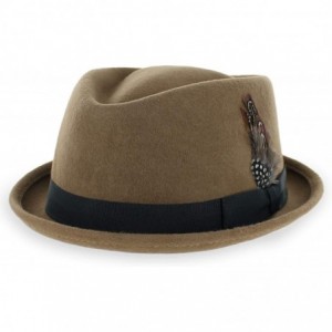 Fedoras Belfry Crushable Porkpie Fedora Vintage - Pecan - CX18DUMAXLW $43.79