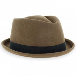 Fedoras Belfry Crushable Porkpie Fedora Vintage - Pecan - CX18DUMAXLW $43.79