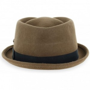 Fedoras Belfry Crushable Porkpie Fedora Vintage - Pecan - CX18DUMAXLW $43.79