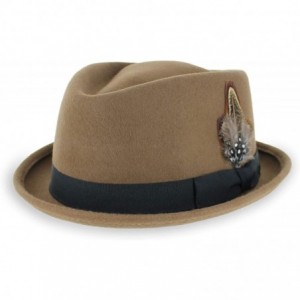 Fedoras Belfry Crushable Porkpie Fedora Vintage - Pecan - CX18DUMAXLW $43.79