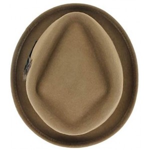 Fedoras Belfry Crushable Porkpie Fedora Vintage - Pecan - CX18DUMAXLW $43.79