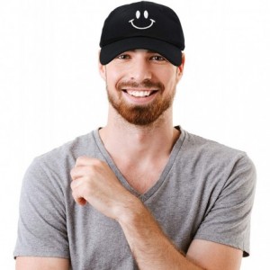 Baseball Caps Smile Baseball Cap Smiling Face Happy Dad Hat Men Women Teens - Black - C918SGQ7UDL $13.58