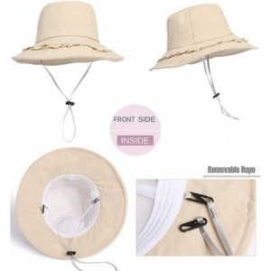 Sun Hats Beach Hats for Women Sun Hat Summer UPF 50+ UV Fishing Protection Beach Hat Foldable Wide Brim Cap - Beige a - CQ18R...