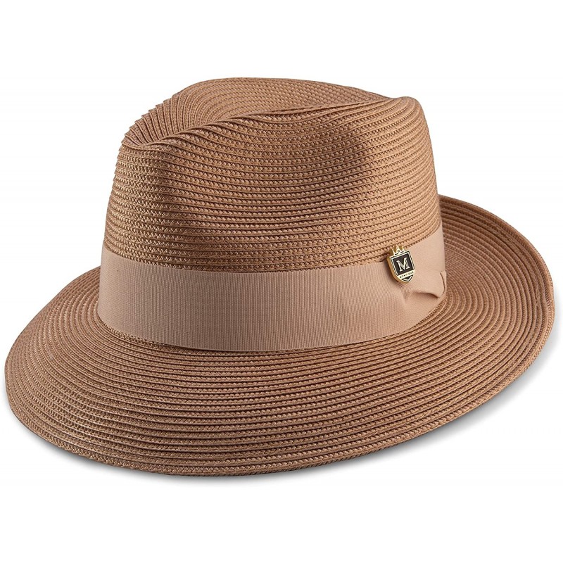 Fedoras Men's Wide Snap Brim Pinch Fedora - Tan - CI12LNNJ73Z $49.97