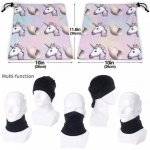 Balaclavas Neck Gaiter Headwear Face Sun Mask Magic Scarf Bandana Balaclava - Unicorn Rainbow and Conch - C9197SDMLC8 $15.50