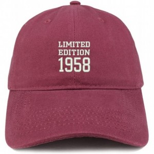 Baseball Caps Limited Edition 1958 Embroidered Birthday Gift Brushed Cotton Cap - Maroon - CE18CO4XK5G $37.83